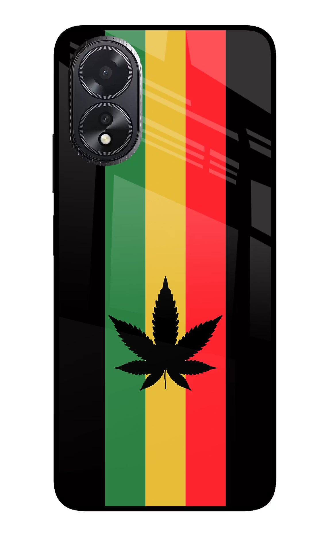 Weed Flag Oppo A18/Oppo A38 Glass Case Back Cover by Casekaro