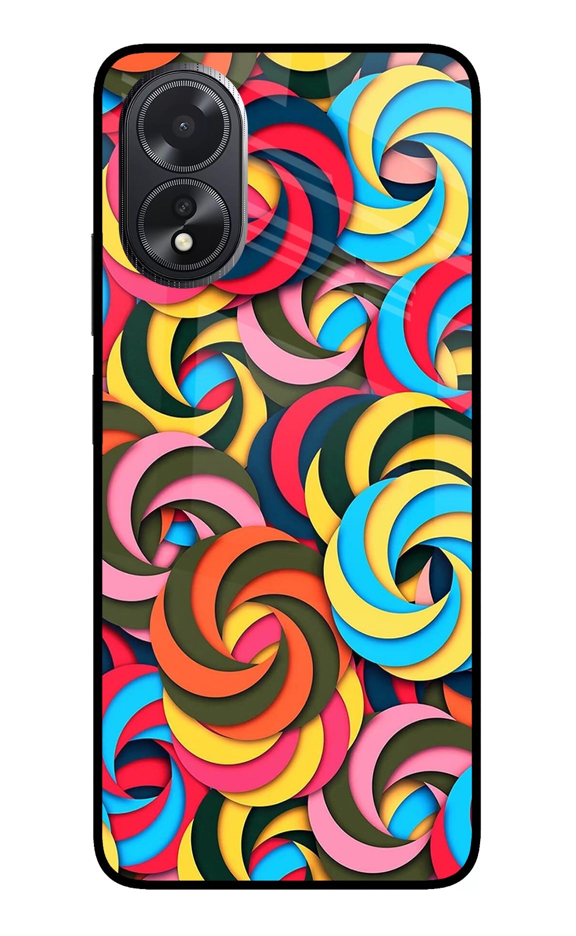 Spiral Pattern Oppo A18/Oppo A38 Glass Case