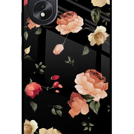 Flowers Oppo A18/Oppo A38 Glass Case Back Cover by Casekaro