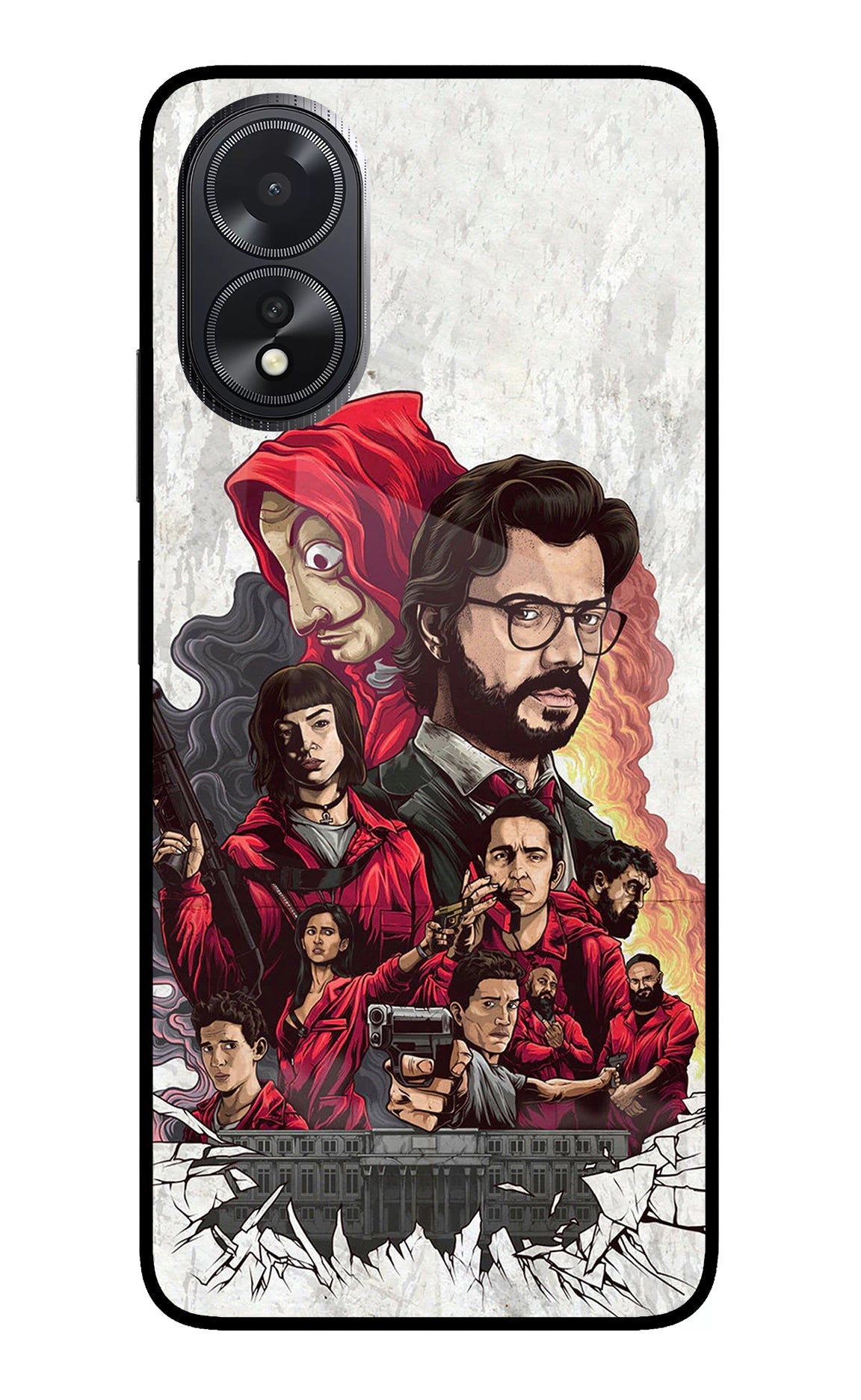 Money Heist Artwork Oppo A18/Oppo A38 Glass Case