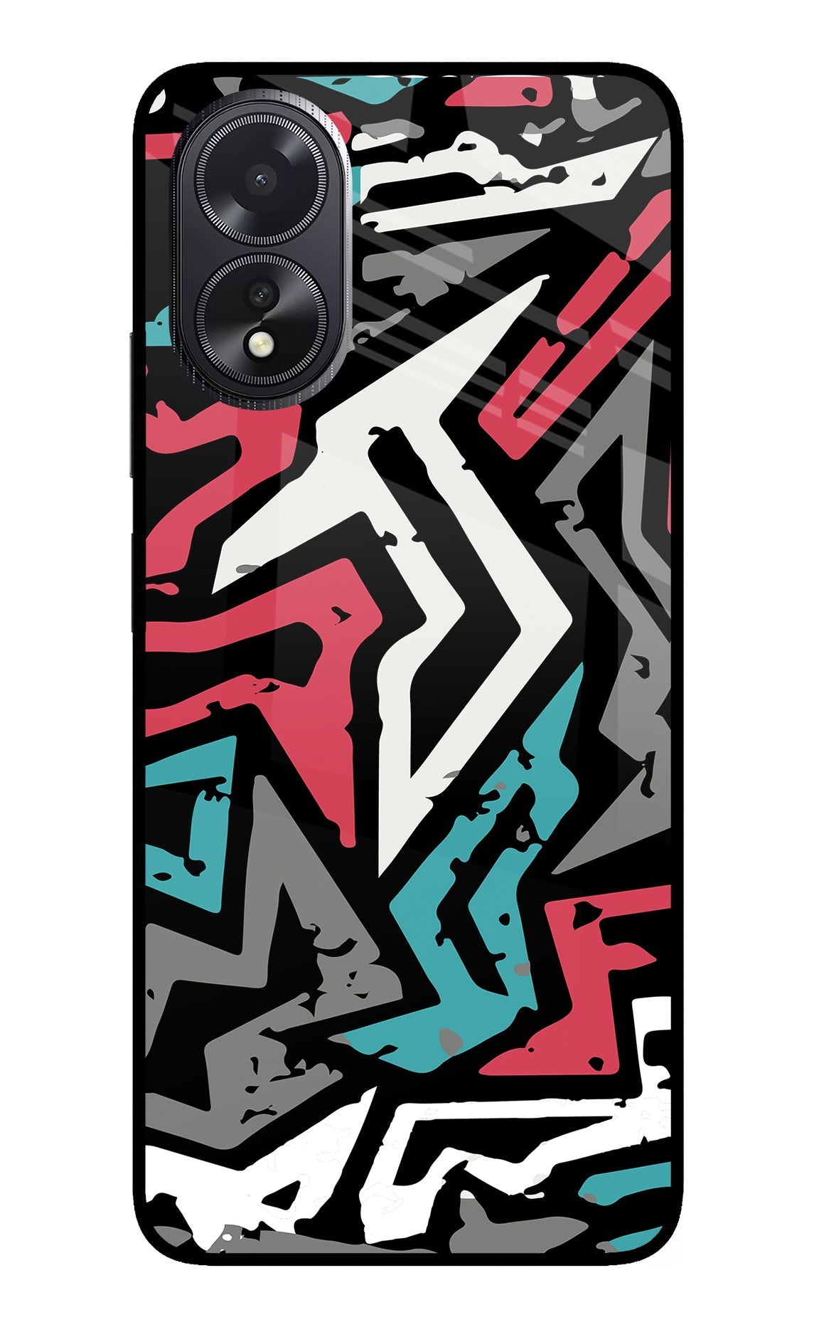 Geometric Graffiti Oppo A18/Oppo A38 Glass Case