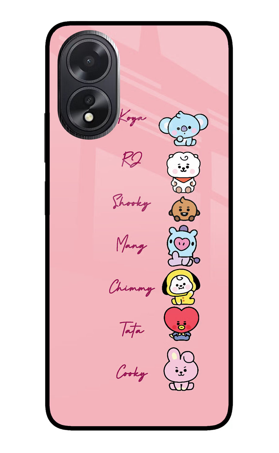 BTS names Oppo A18/Oppo A38 Back Cover, Glass case