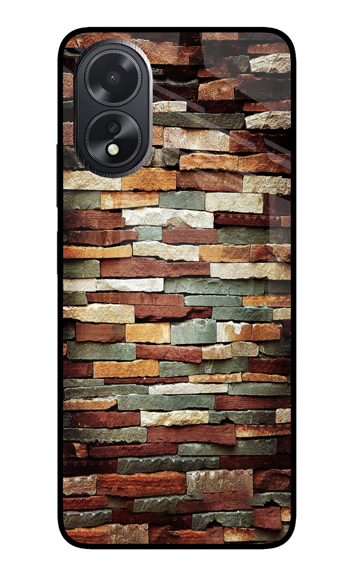 Bricks Pattern Oppo A18/Oppo A38 Glass Case