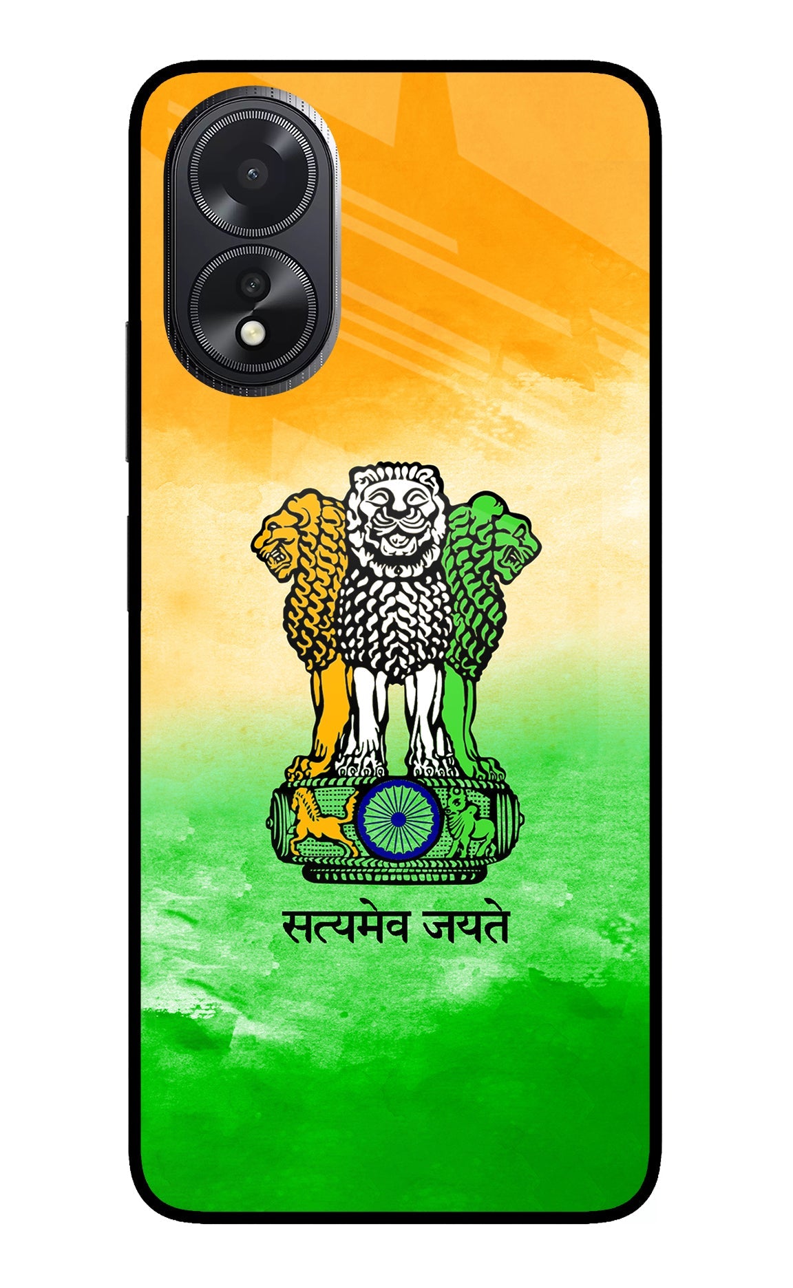 Satyamev Jayate Flag Oppo A18/Oppo A38 Glass Case