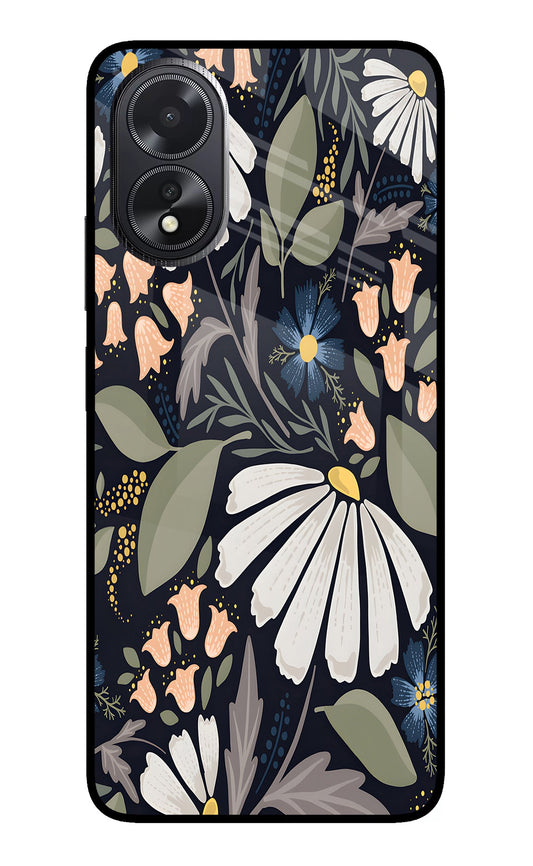 Flowers Art Oppo A18/Oppo A38 Glass Case