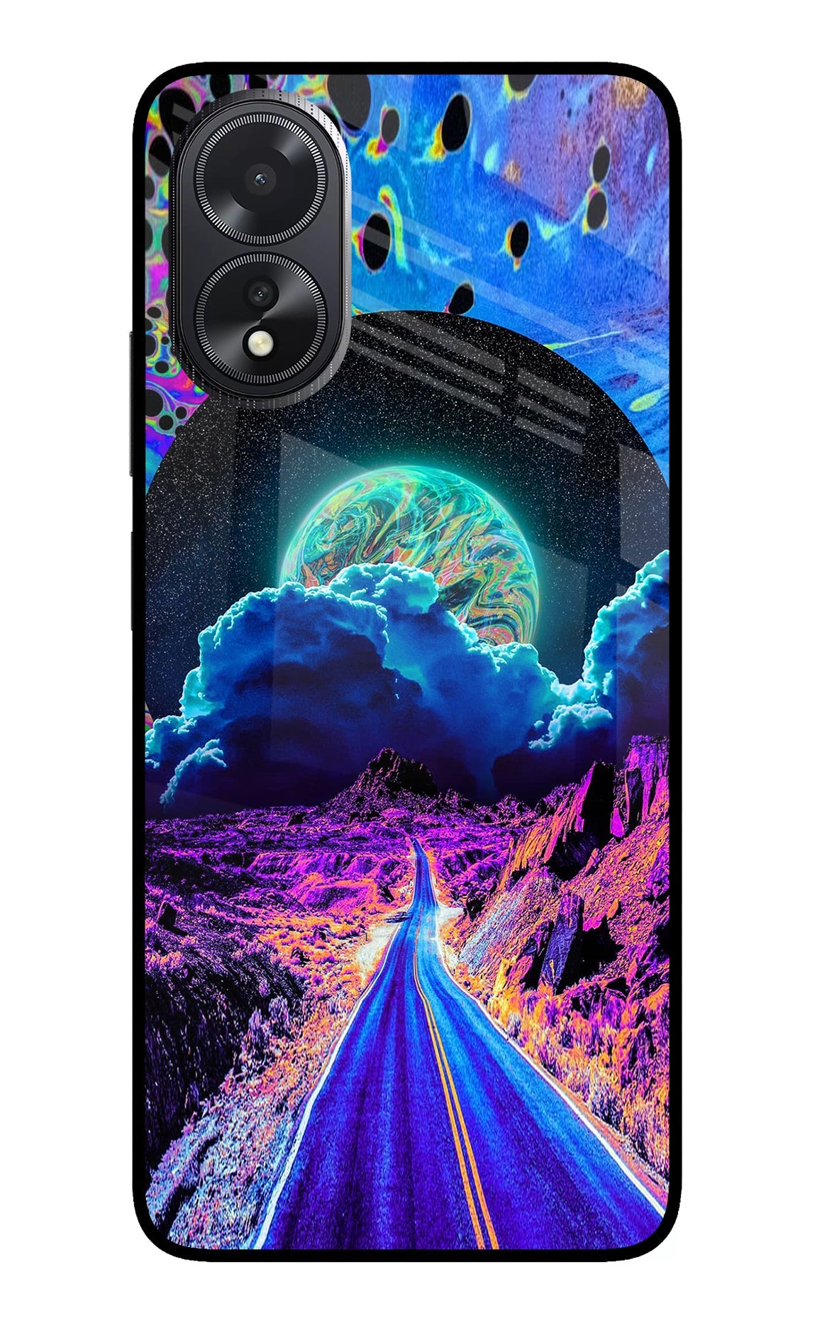 Psychedelic Painting Oppo A18/Oppo A38 Glass Case