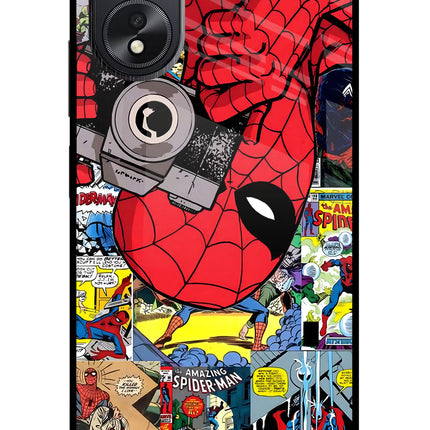 Spider Man Oppo A18/Oppo A38 Glass Case Back Cover by Casekaro