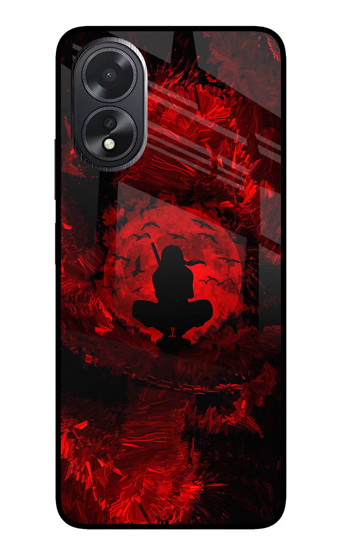 Itachi Uchiha Oppo A18/Oppo A38 Glass Case Back Cover by Casekaro