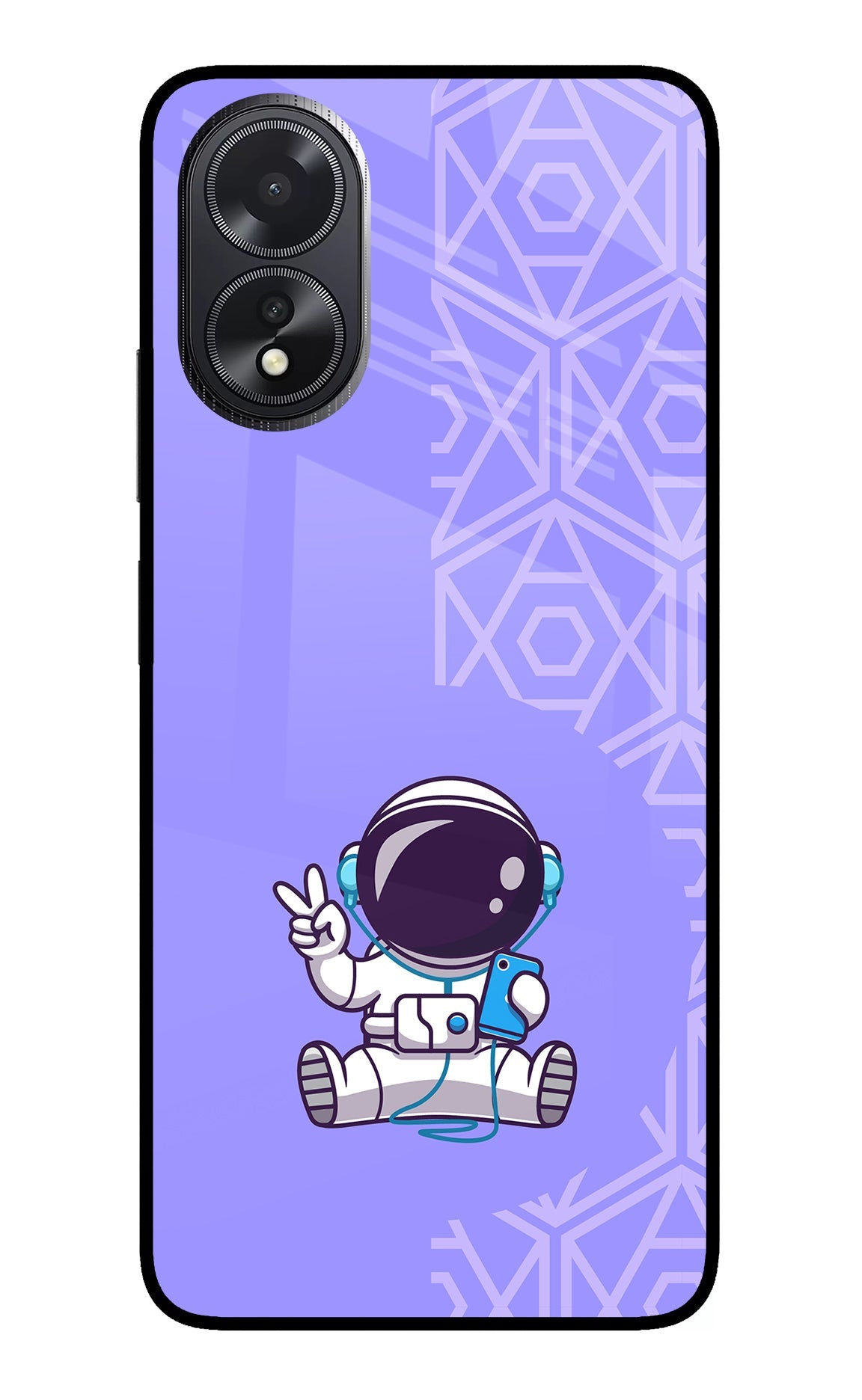 Cute Astronaut Chilling Oppo A18/Oppo A38 Glass Case