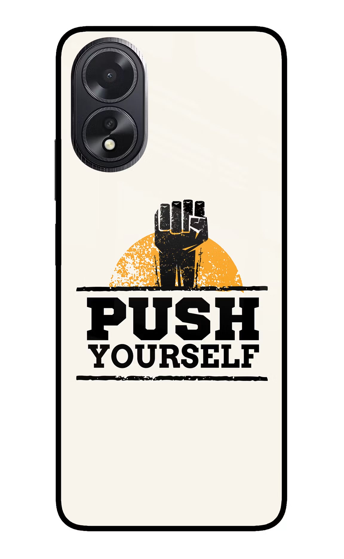 Push Yourself Oppo A18/Oppo A38 Glass Case Back Cover by Casekaro