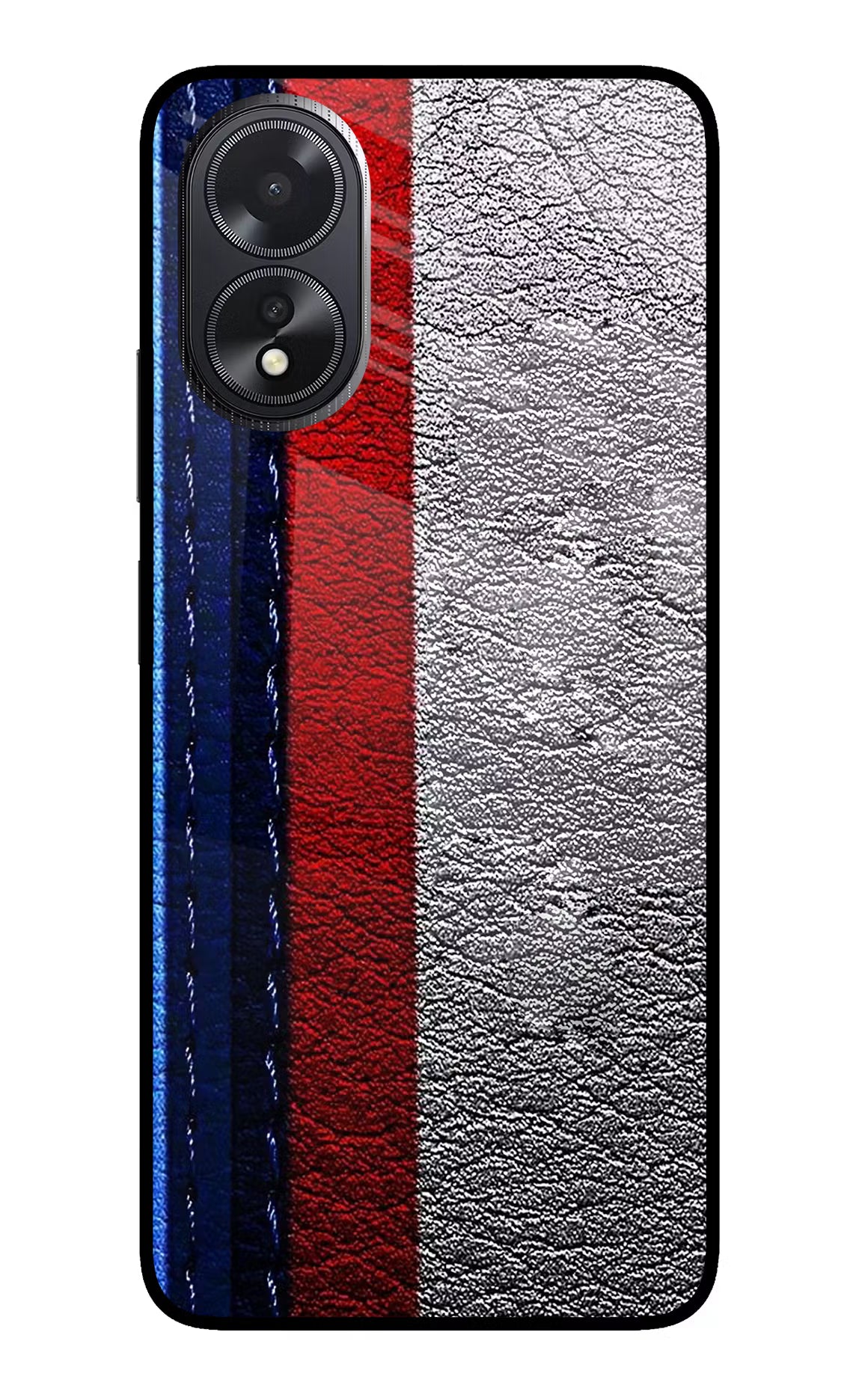 BMW Stripes Oppo A18/Oppo A38 Glass Case Back Cover by Casekaro