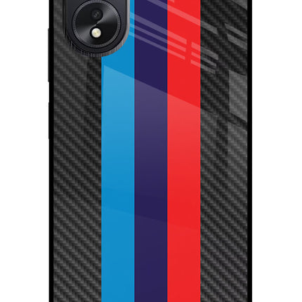 BMW Stripes Pattern Oppo A18/Oppo A38 Glass Case Back Cover by Casekaro