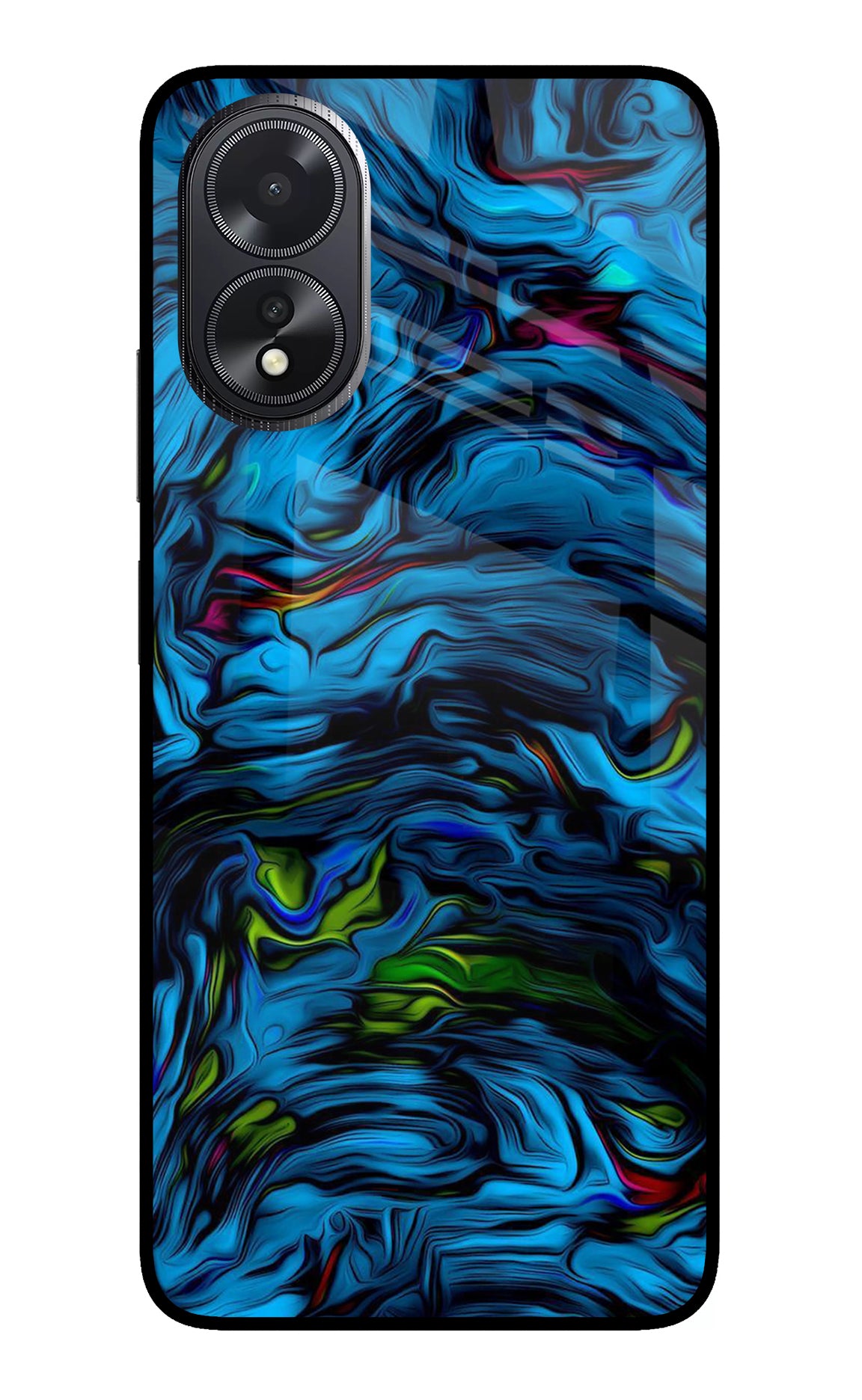 Dark Blue Abstract Oppo A18/Oppo A38 Glass Case