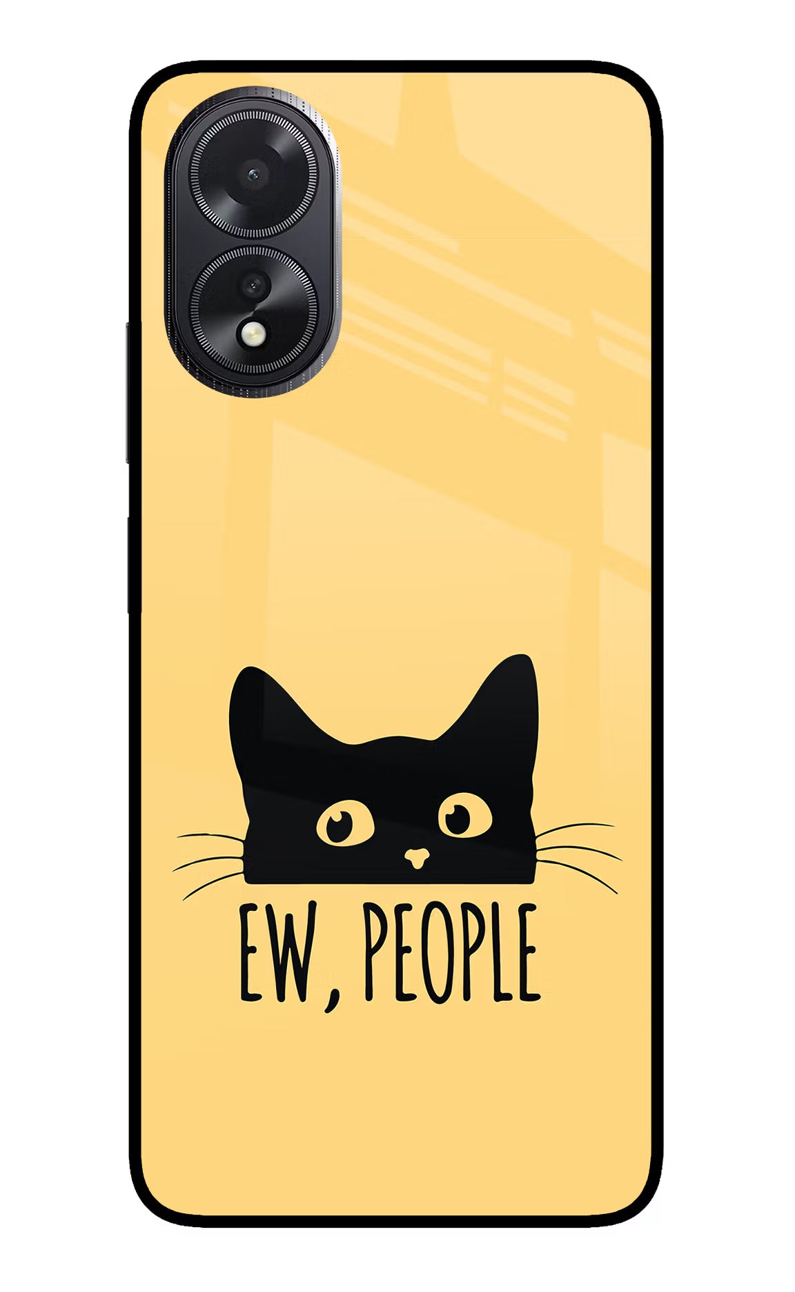 Ew People Catitude Oppo A18/Oppo A38 Glass Case Back Cover by Casekaro