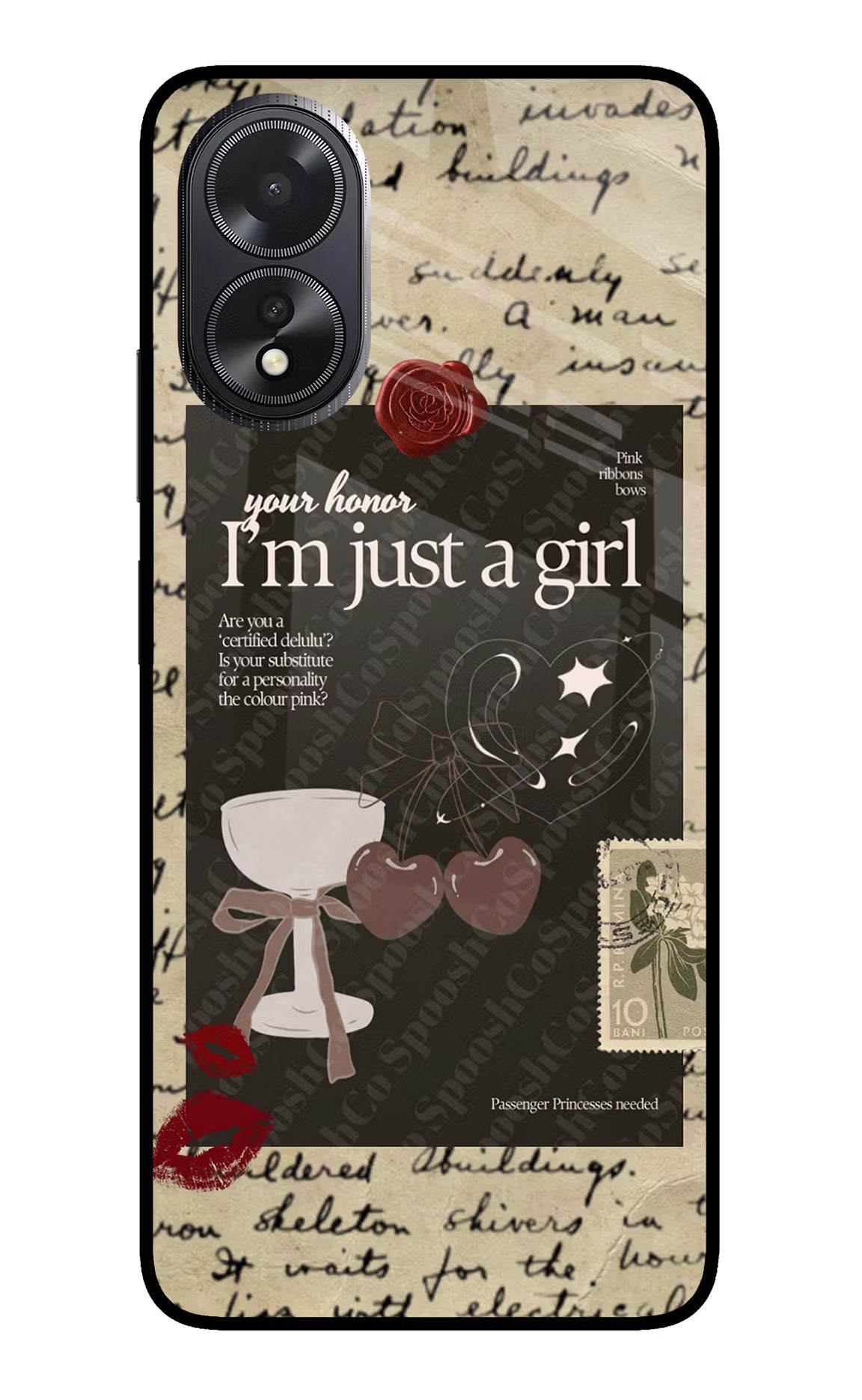 I am just a girl Oppo A18/Oppo A38 Glass Case Back Cover by Casekaro
