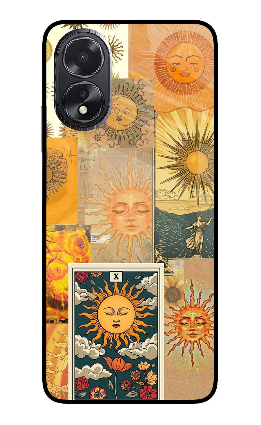 Sun Oppo A18/Oppo A38 Back Cover, Glass case