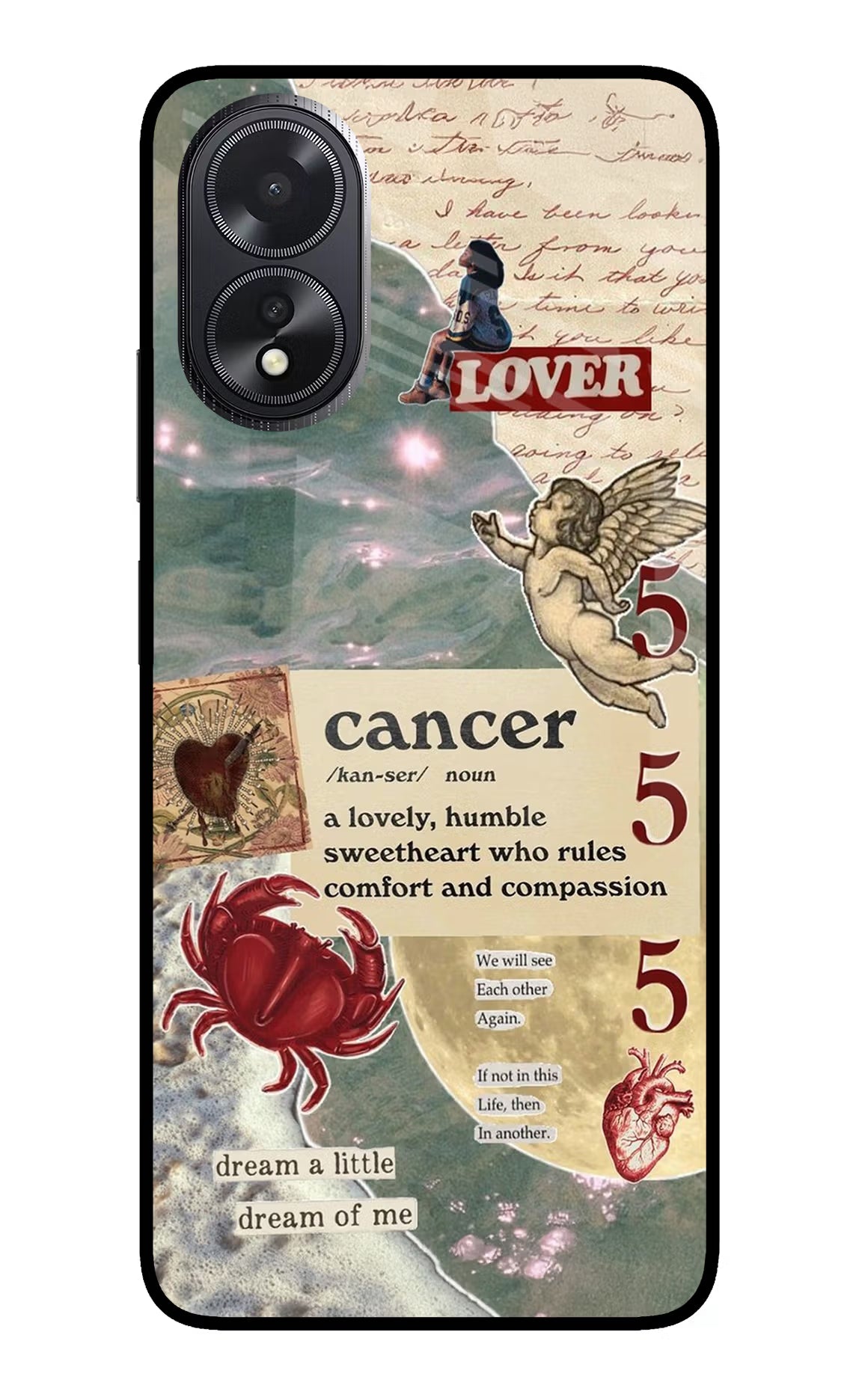 Cancer Zodiac Oppo A18/Oppo A38 Glass Case Back Cover by Casekaro