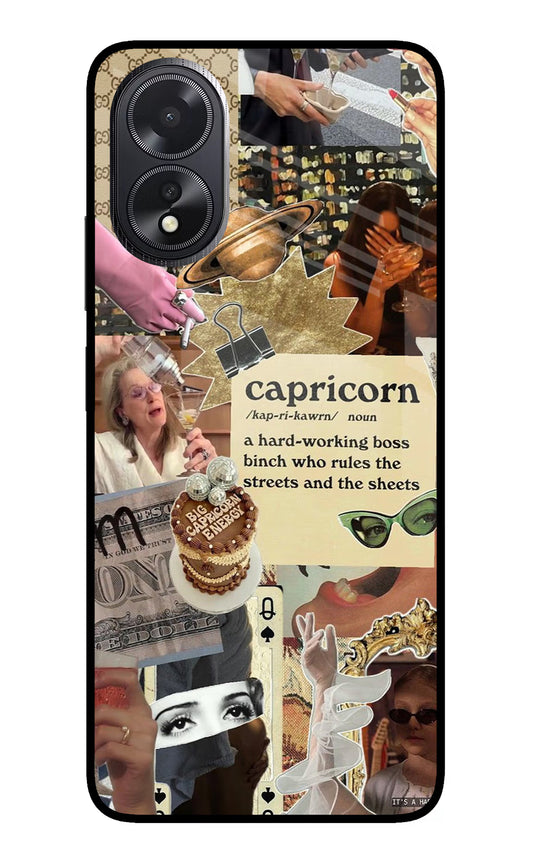 Capricorn Zodiac Oppo A18/Oppo A38 Glass Case