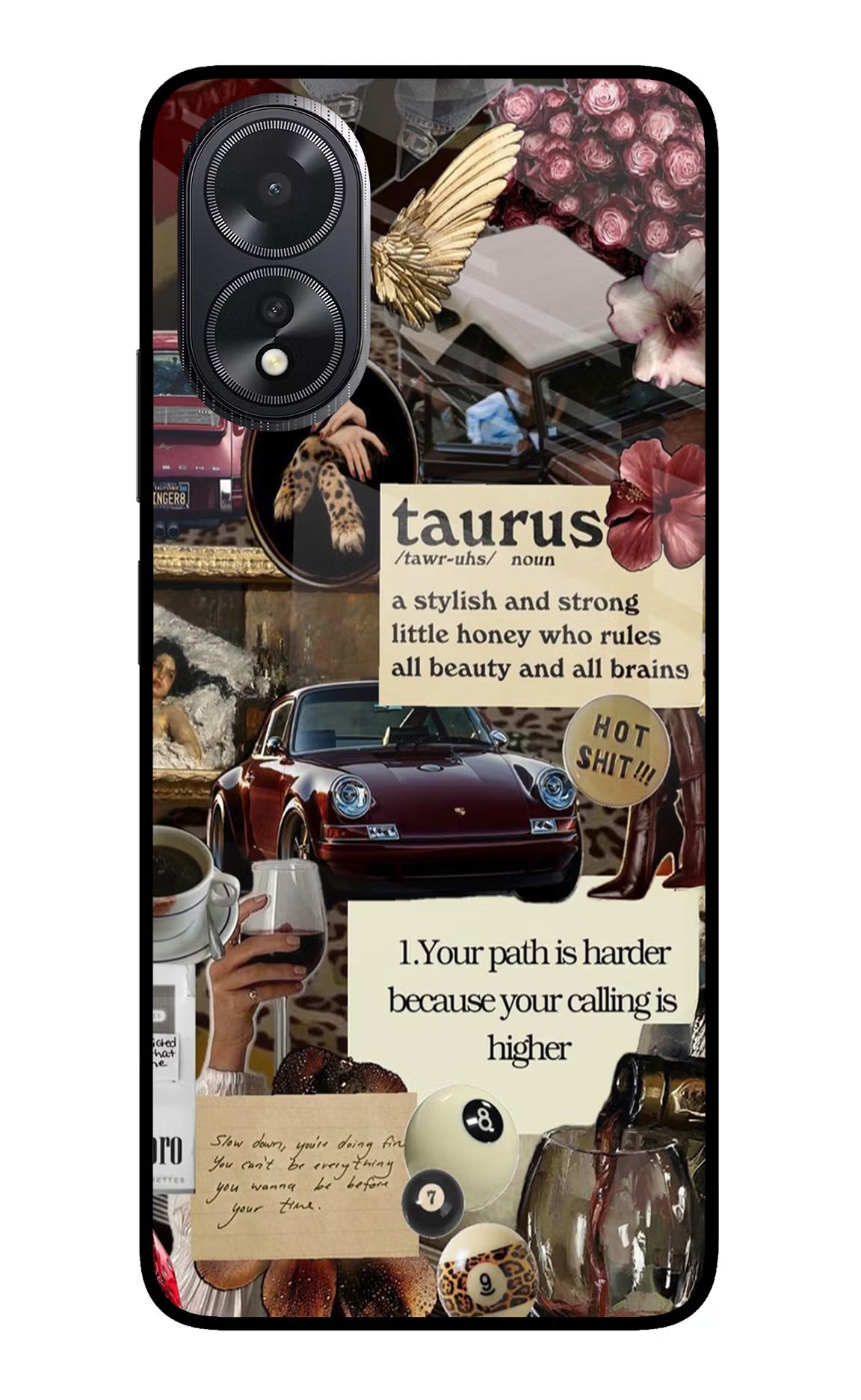 Taurus Zodiac Oppo A18/Oppo A38 Glass Case Back Cover by Casekaro