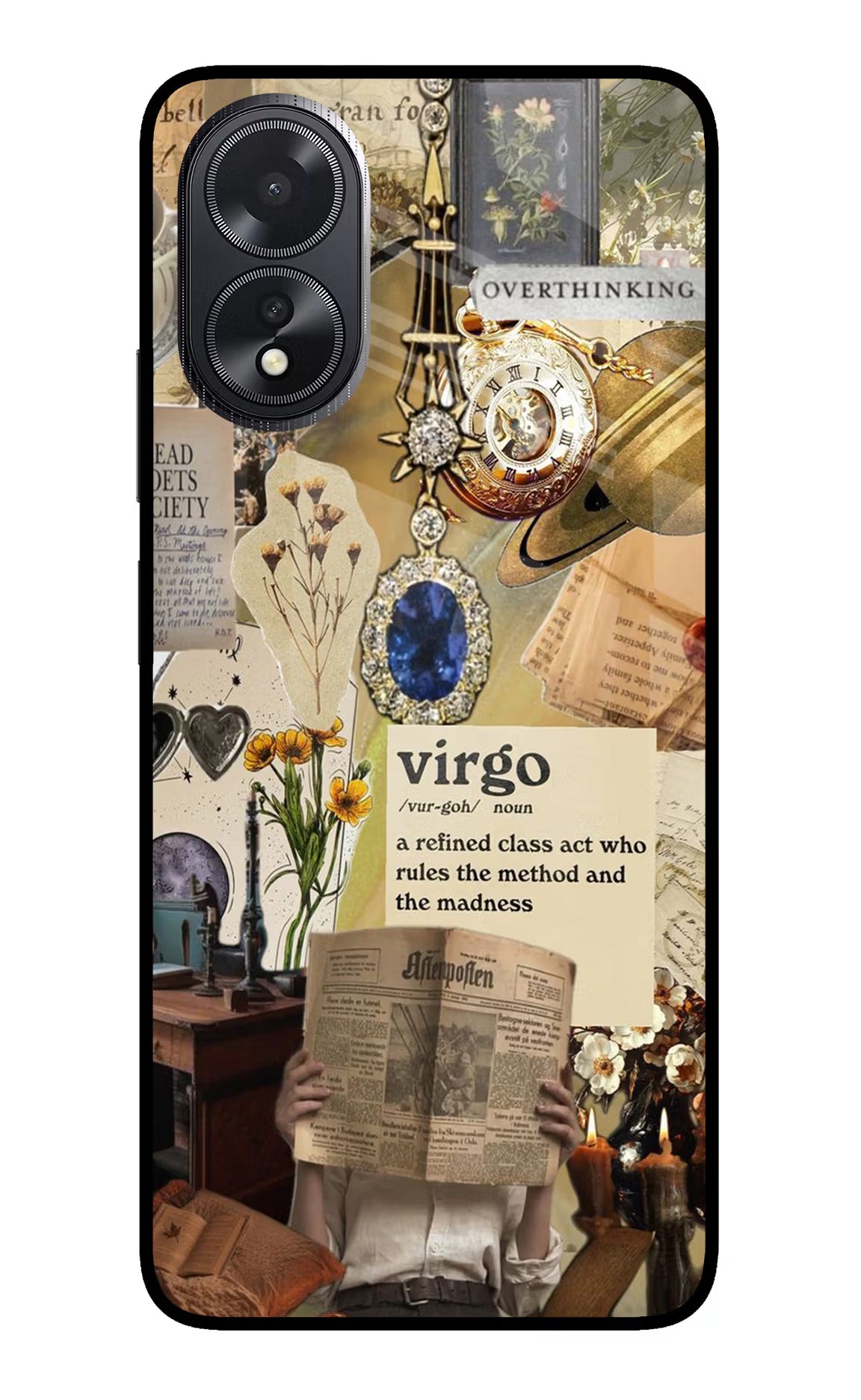 Virgo Zodiac Oppo A18/Oppo A38 Glass Case Back Cover by Casekaro