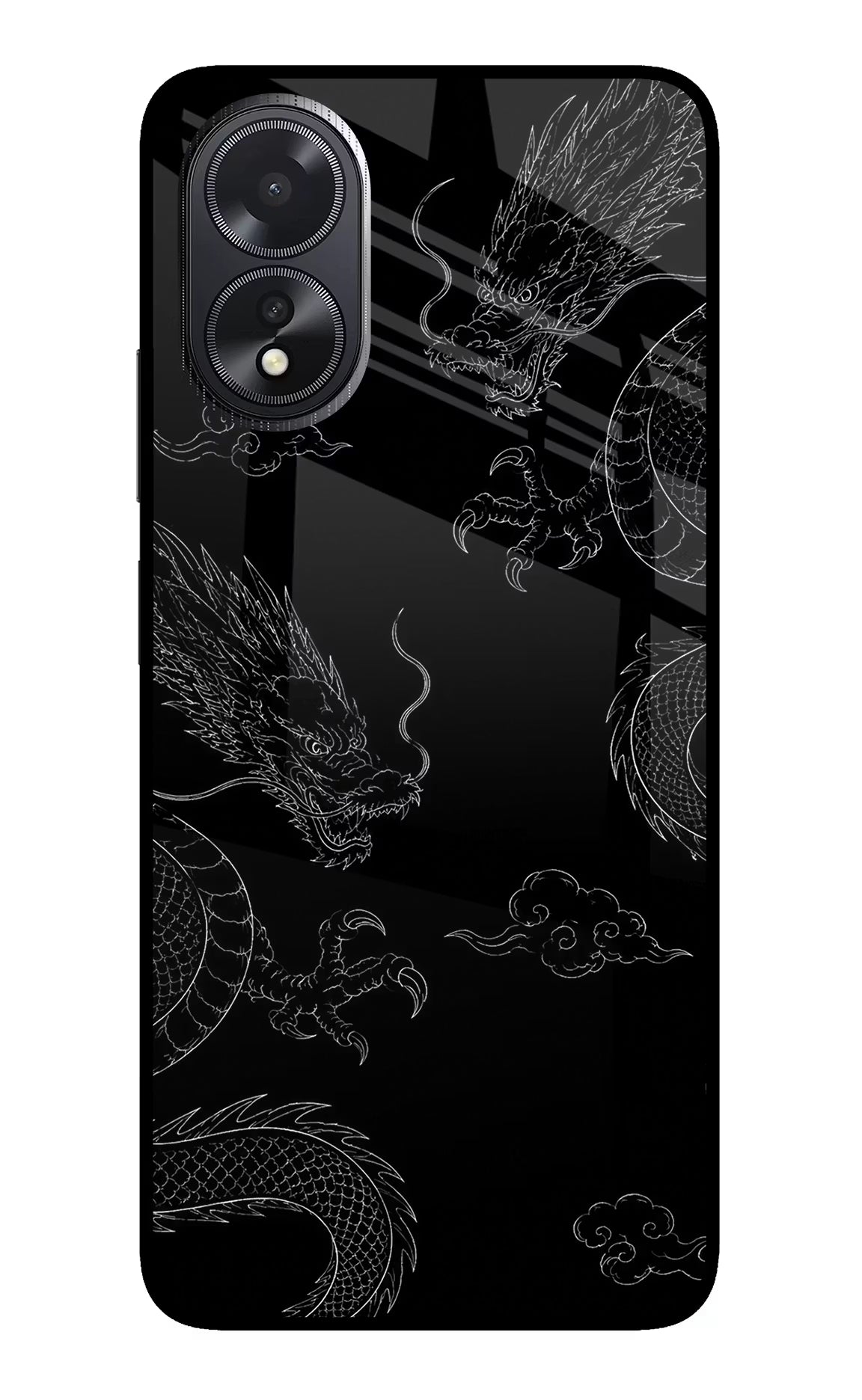 Twin Dragons Oppo A18/Oppo A38 Glass Case