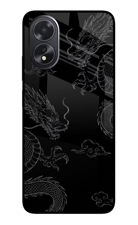 Twin Dragons Oppo A18/Oppo A38 Glass Case