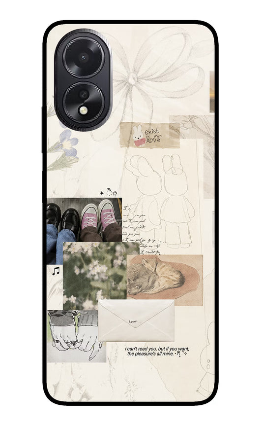 Soft Aesthetic Oppo A18/Oppo A38 Glass Case