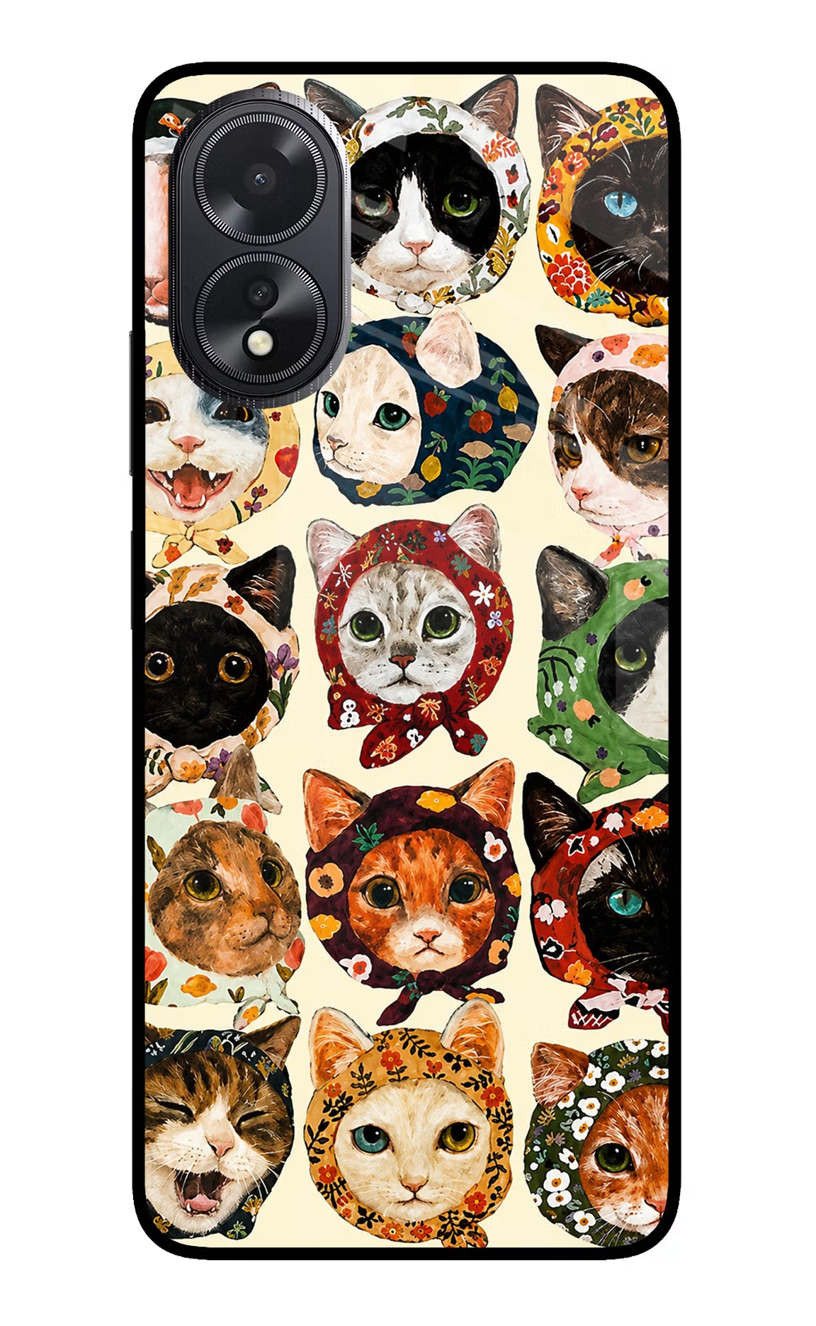 Cool Cat Oppo A18/Oppo A38 Glass Case