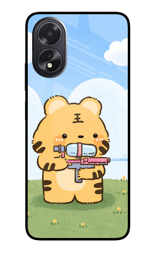 Tiger Treat Oppo A18/Oppo A38 Glass Case