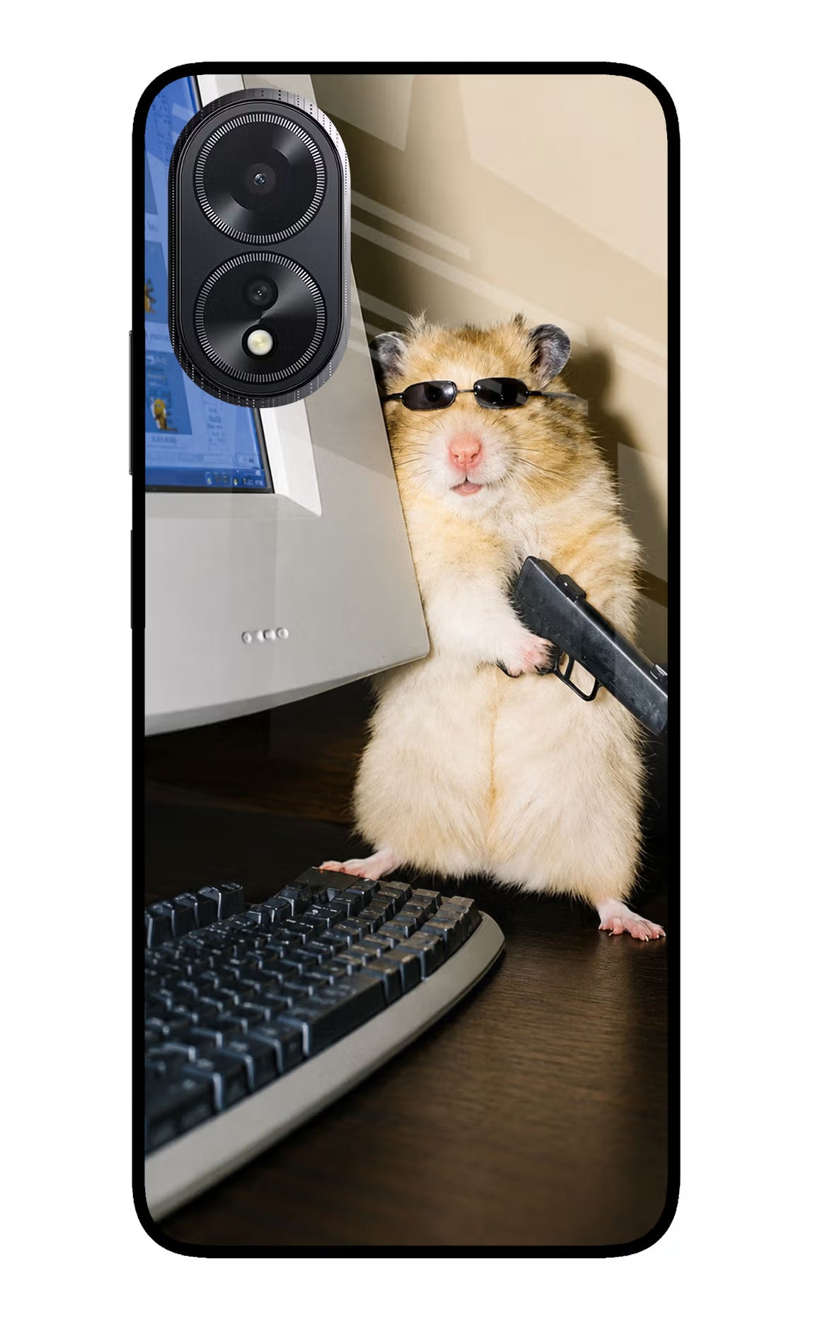 Hacker Hamster Oppo A18/Oppo A38 Glass Case