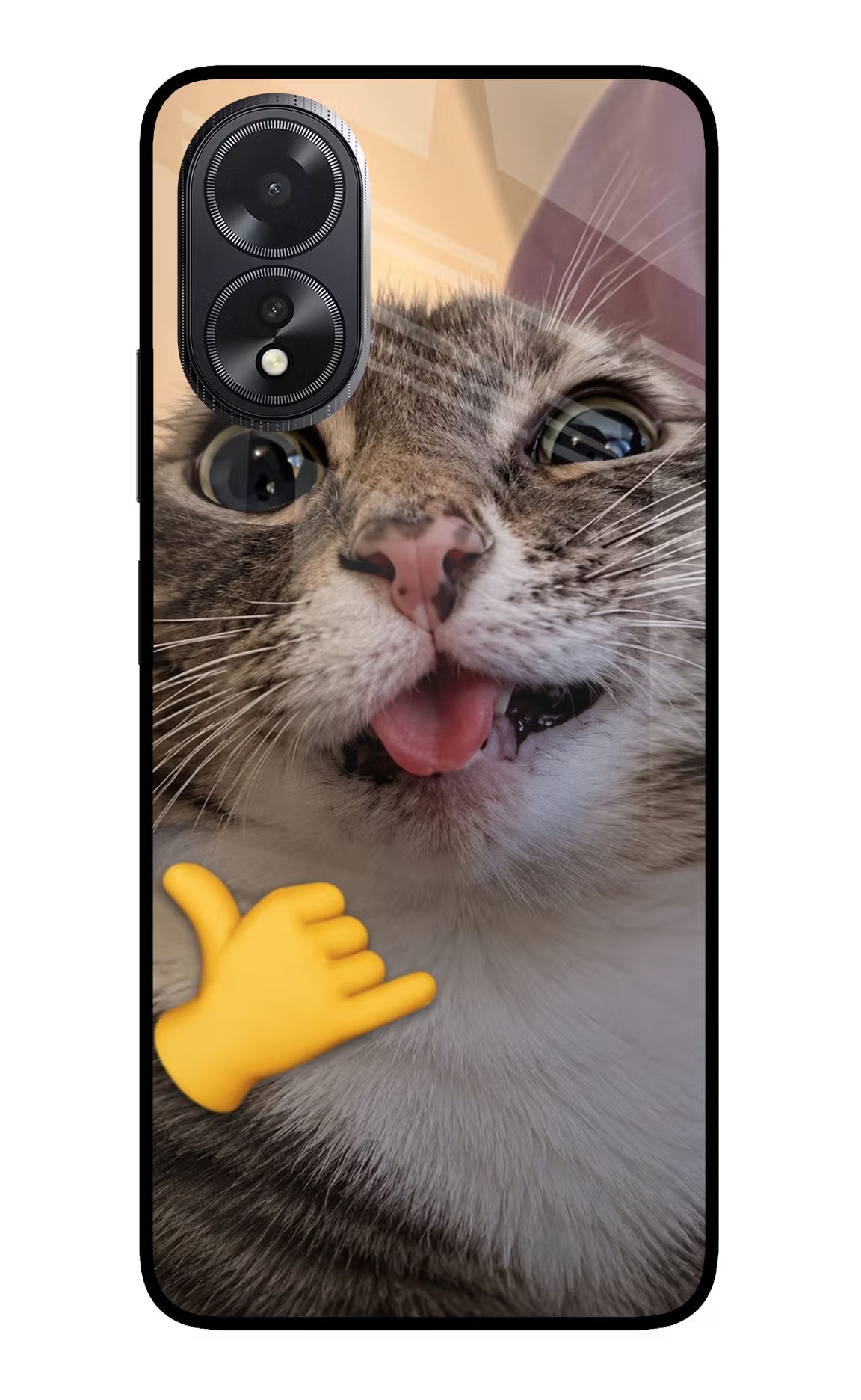 Silly Cat Call Oppo A18/Oppo A38 Glass Case