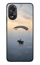 Skydiving Cow Oppo A18/Oppo A38 Glass Case