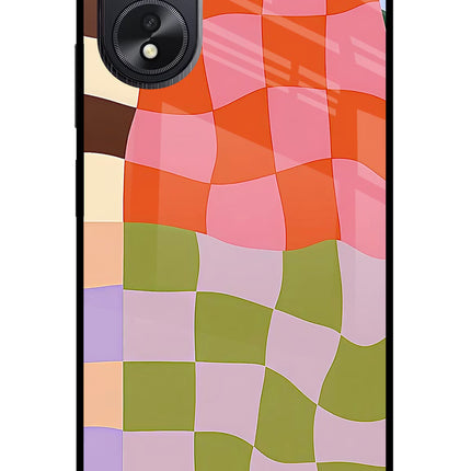Wavy Grid Oppo A18/Oppo A38 Glass Case Back Cover by Casekaro