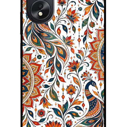 White Mayura Oppo A18/Oppo A38 Glass Case