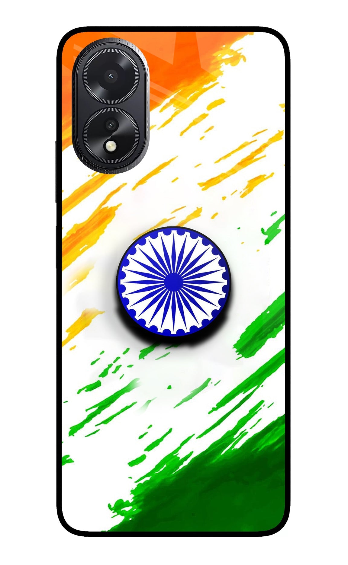 Indian Flag Ashoka Chakra Oppo A18/Oppo A38 Glass Case
