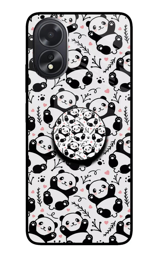 Cute Panda Oppo A18/Oppo A38 Glass Case