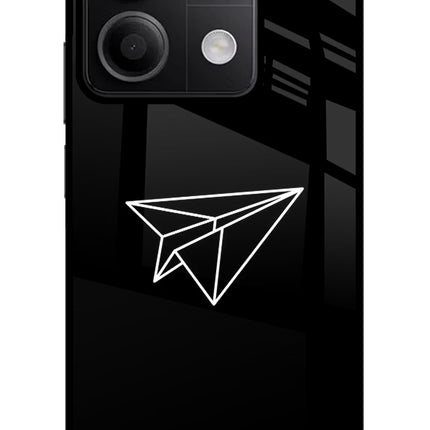 Paper Plane White Redmi Note 13 5G Glass Case