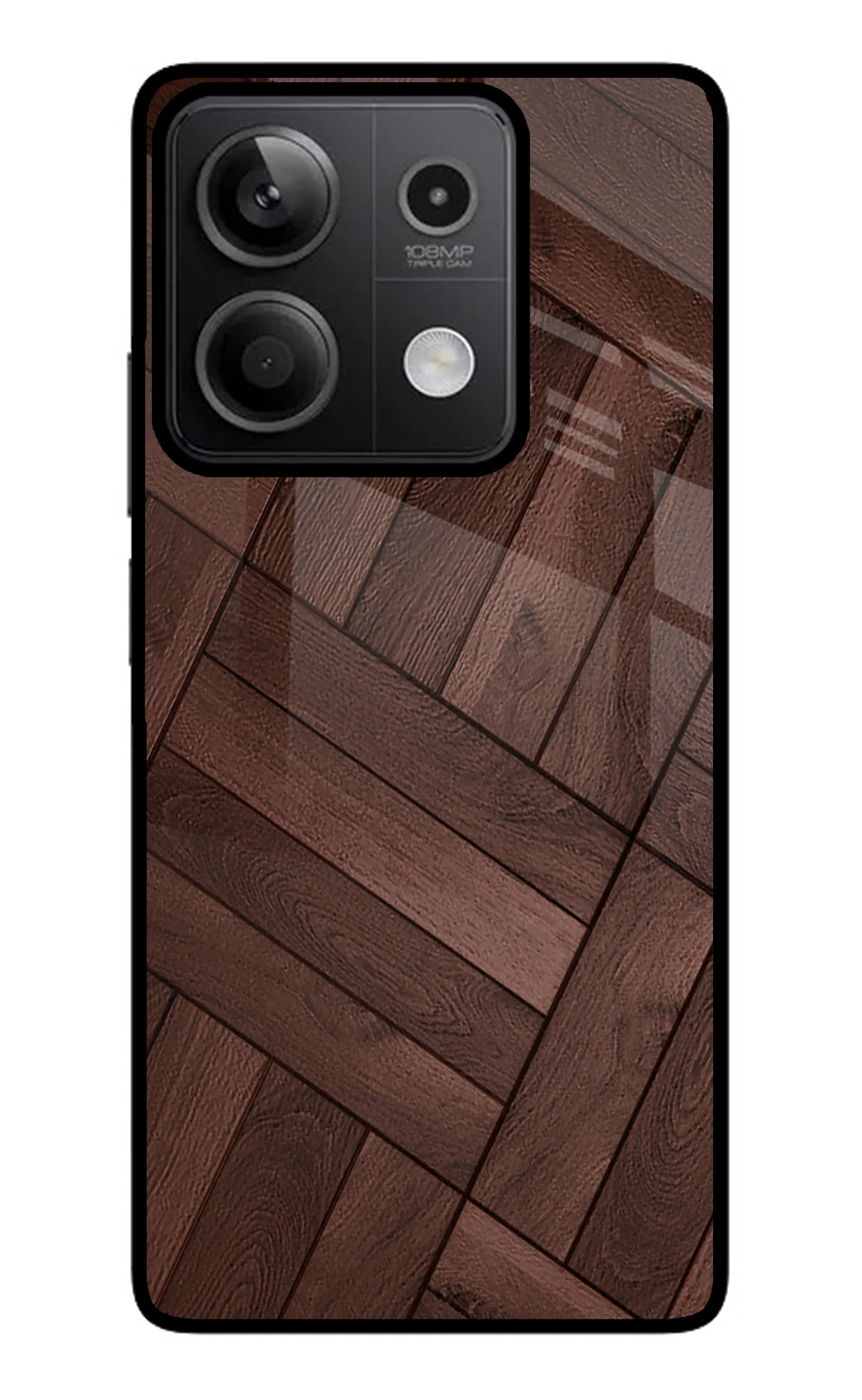 Wooden Texture Design Redmi Note 13 5G Glass Case