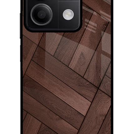 Wooden Texture Design Redmi Note 13 5G Glass Case
