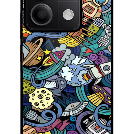 Space Abstract Redmi Note 13 5G Glass Case