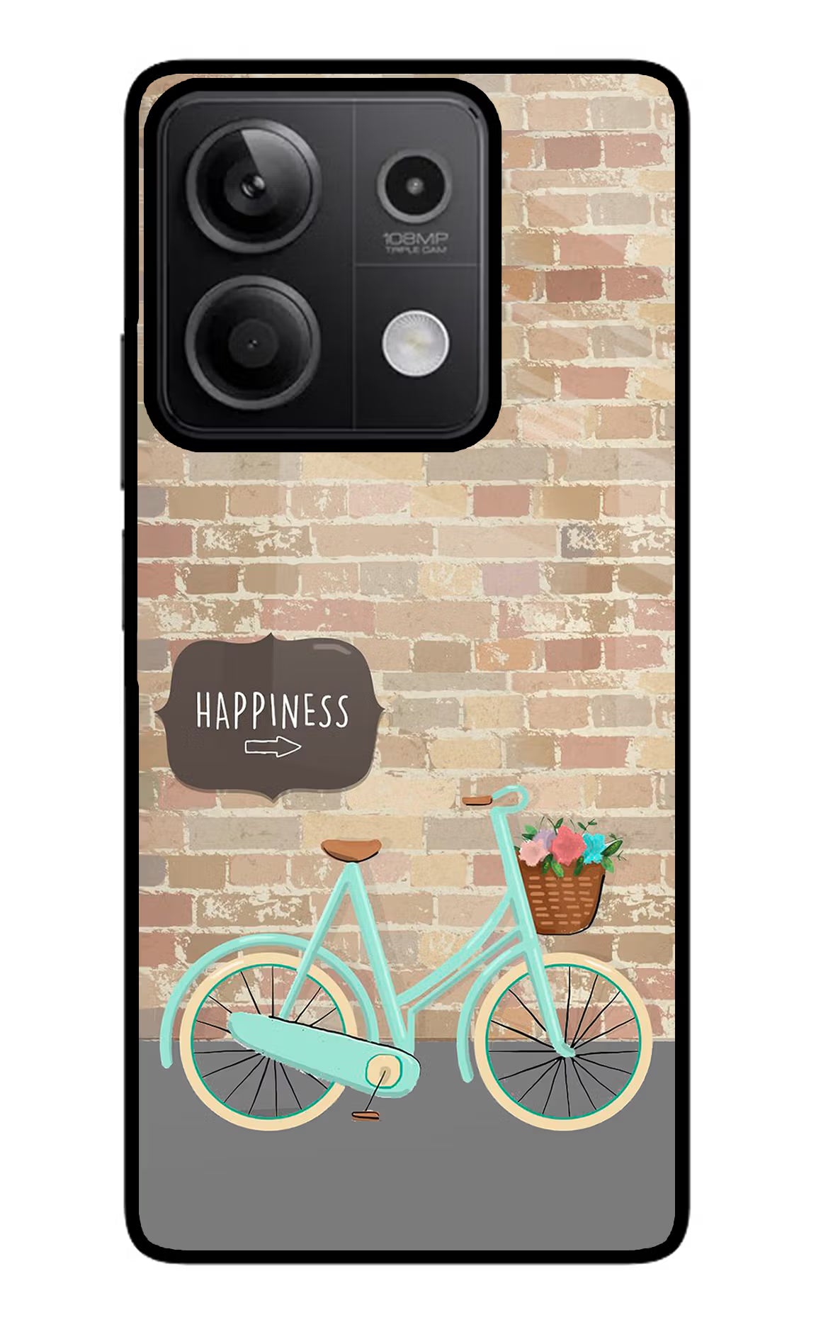 Happiness Artwork Redmi Note 13 5G Glass Case Back Cover by Casekaro