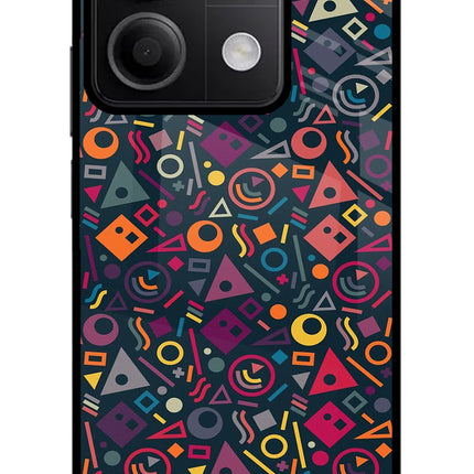 Geometric Abstract Redmi Note 13 5G Glass Case Back Cover by Casekaro