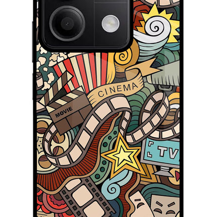 Cinema Abstract Redmi Note 13 5G Glass Case Back Cover by Casekaro