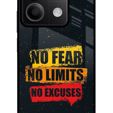 No Fear No Limits No Excuse Redmi Note 13 5G Glass Case