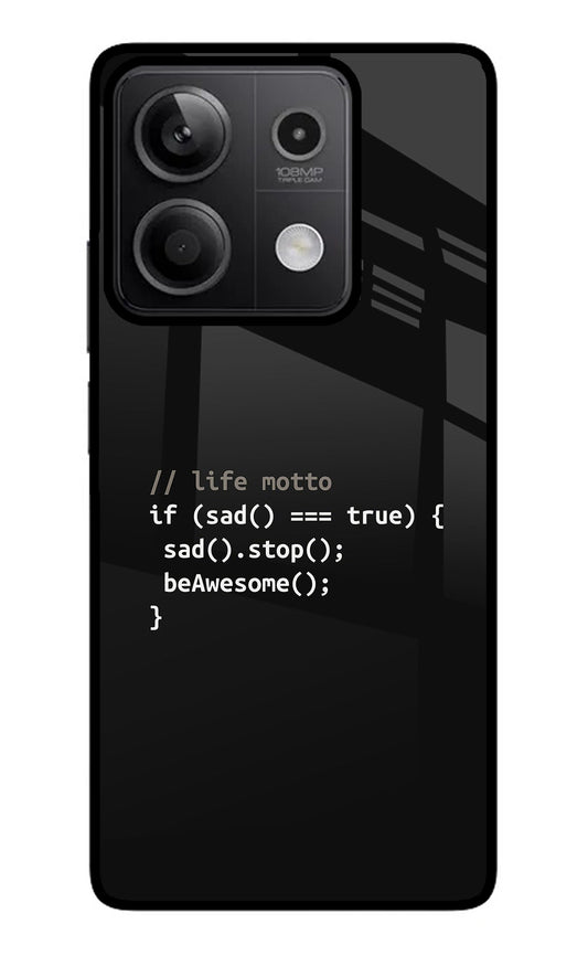 Life Motto Code Redmi Note 13 5G Glass Case