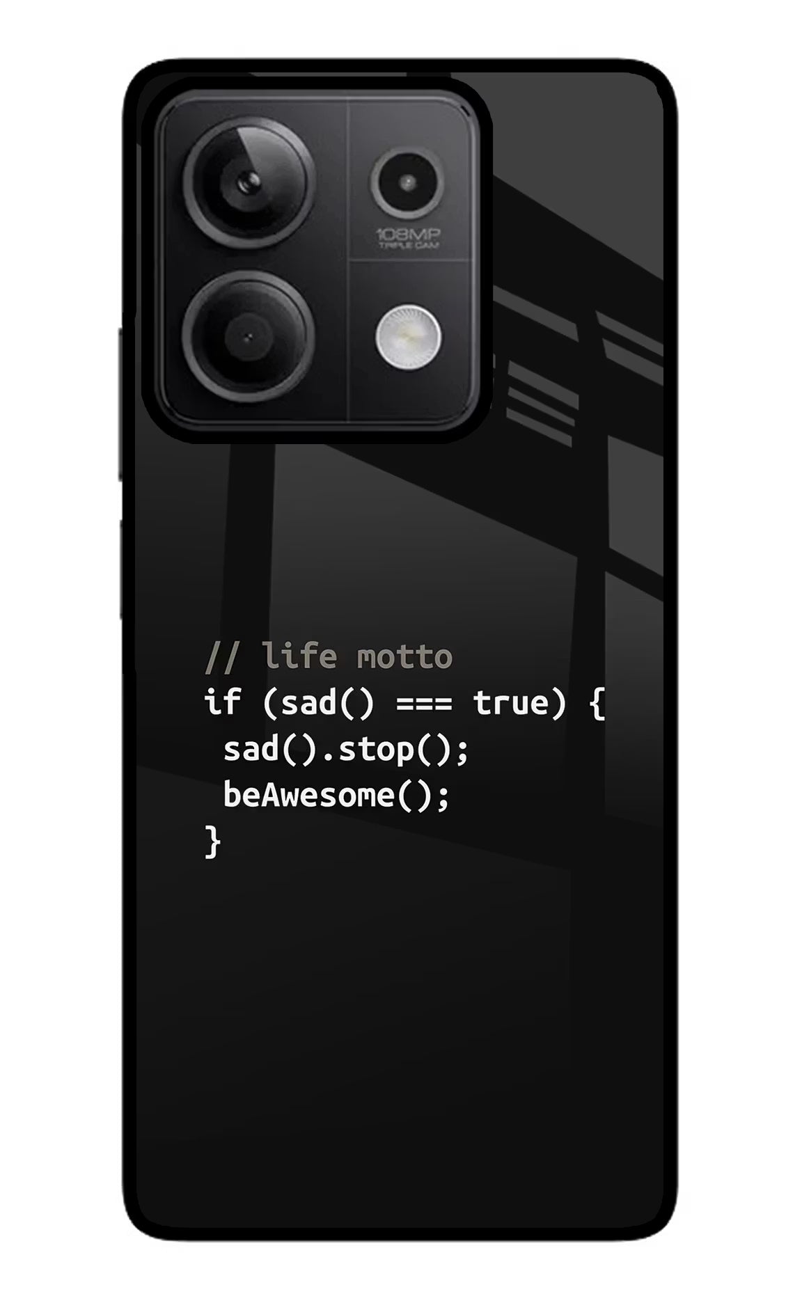 Life Motto Code Redmi Note 13 5G Glass Case Back Cover by Casekaro