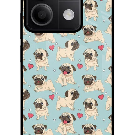 Pug Dog Redmi Note 13 5G Glass Case Back Cover by Casekaro