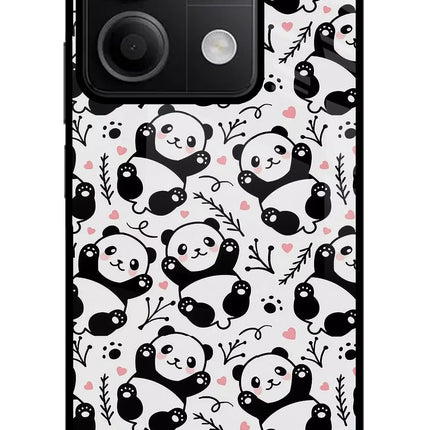 Cute Panda Redmi Note 13 5G Glass Case