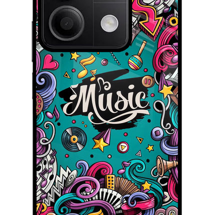 Music Graffiti Redmi Note 13 5G Glass Case