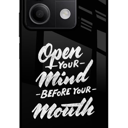 Open Your Mind Before Your Mouth Redmi Note 13 5G Glass Case